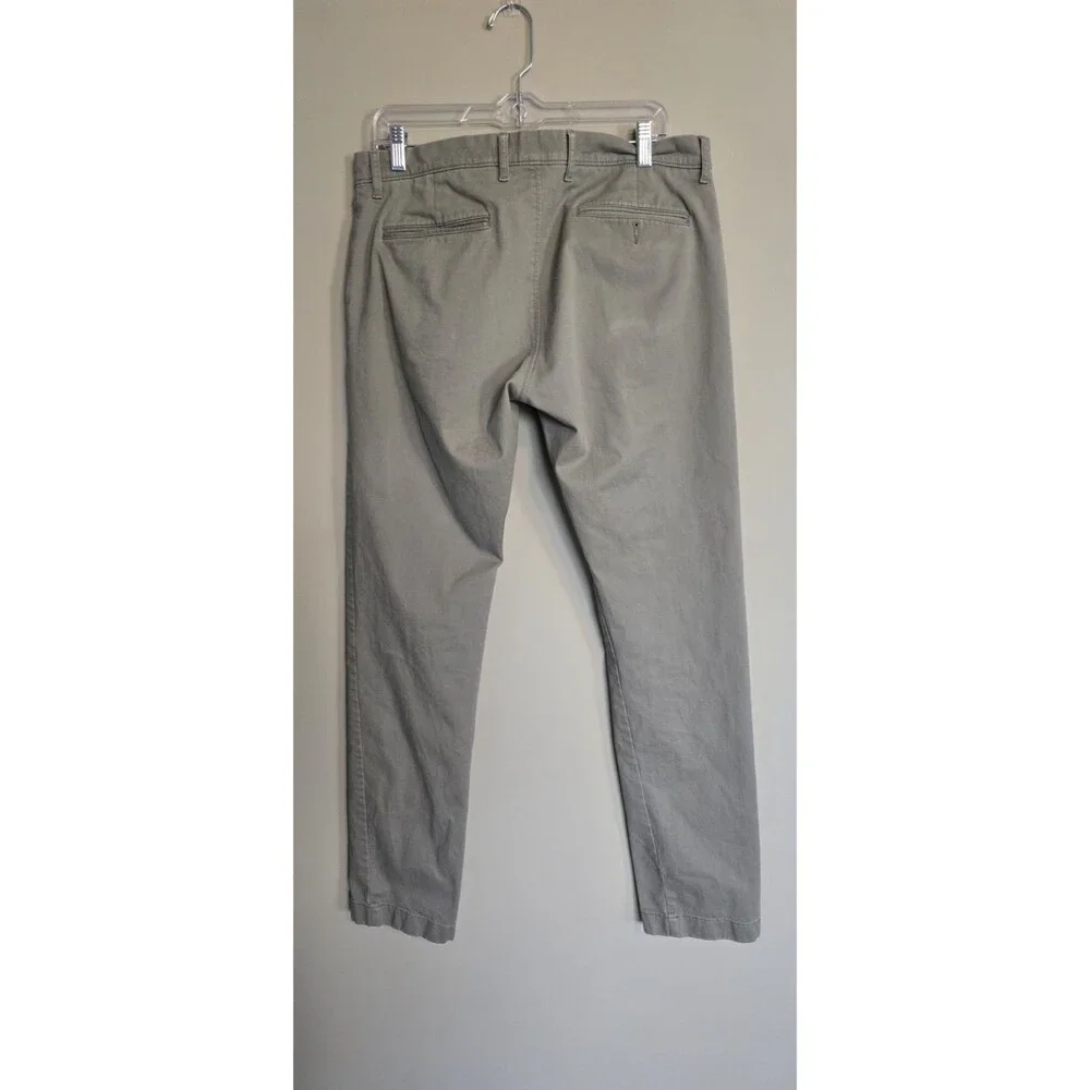 J.CREW Stretch Gray Cotton Men's Straight Flat Front Casual Chino Pants 33x34